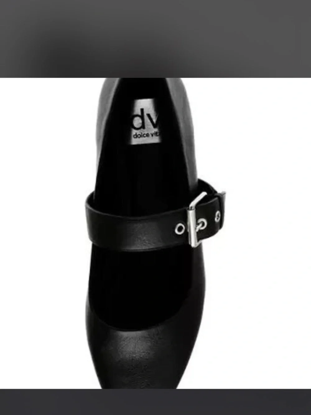 NWT Dolce Vita Patent Leather Mellie silver buckle flats black womens 9.5 - Picture 4 of 6